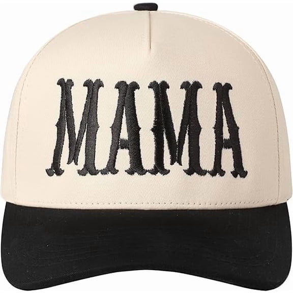 MIRMARU MAMA Typographic Design Embroidery Two Tone Trucker Baseball Cap Hat
