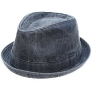 MIRMARU Mens Denim Washed Cotton Casual Vintage Style Fedora Sun Hat