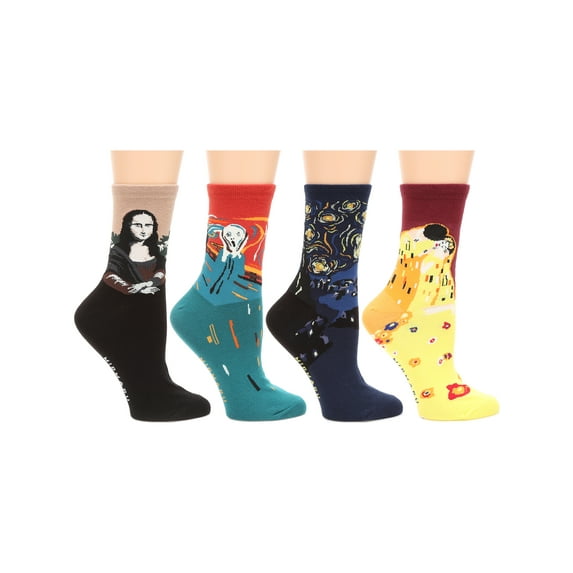 MIRMARU Women's 4 Pairs Animal Cute Funny Novelty Casual Cotton Crew Socks. (W-L-026)