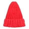 thumbnail image 1 of MIRMARU Women's Winter Knitted Long Pointy Top Faux Fur Trim Beanie Hat., 1 of 3