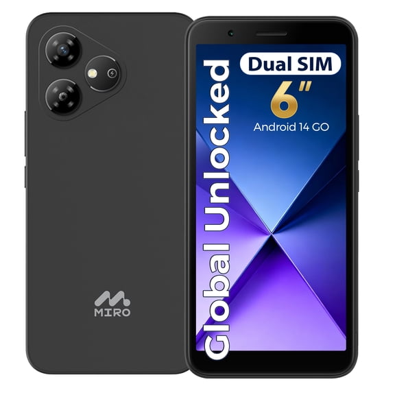 MIRO A1 Cellphone 5.99'' HD IPS Incell 2.5D Display Octa-core Android 14 Smartphone 2+32GB TF, 3000mAh Battery Andriod Phone, Unlock Smart Phone, 4G Dual SIM, GPS,OTG