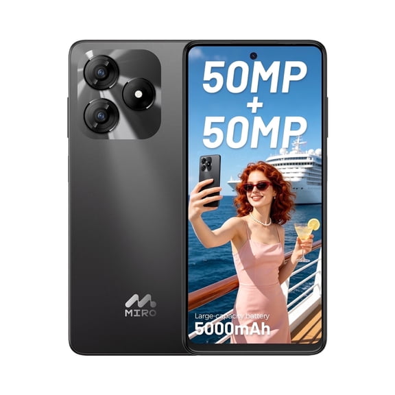 MIRO C1 Unlocked 4G Cellphone 6.56'' 50MP Camera Android 14 Smartphone 4+128GB 5000mAh Battery Unlock Smart Phone