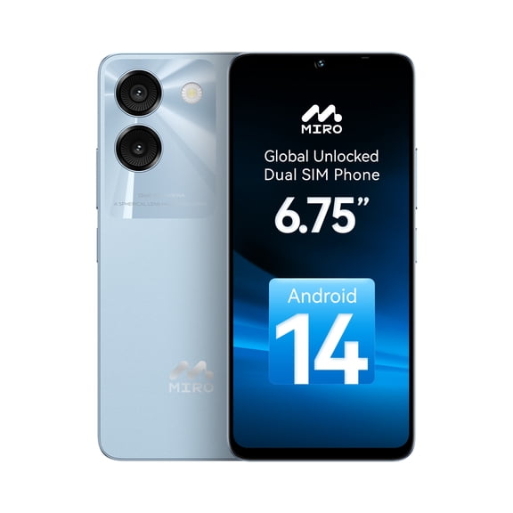 MIRO C67 Unlocked Smartphone - 6.75" HD+ 90Hz Display, MediaTek Helio G36 8 - Core, 4900mAh Battery