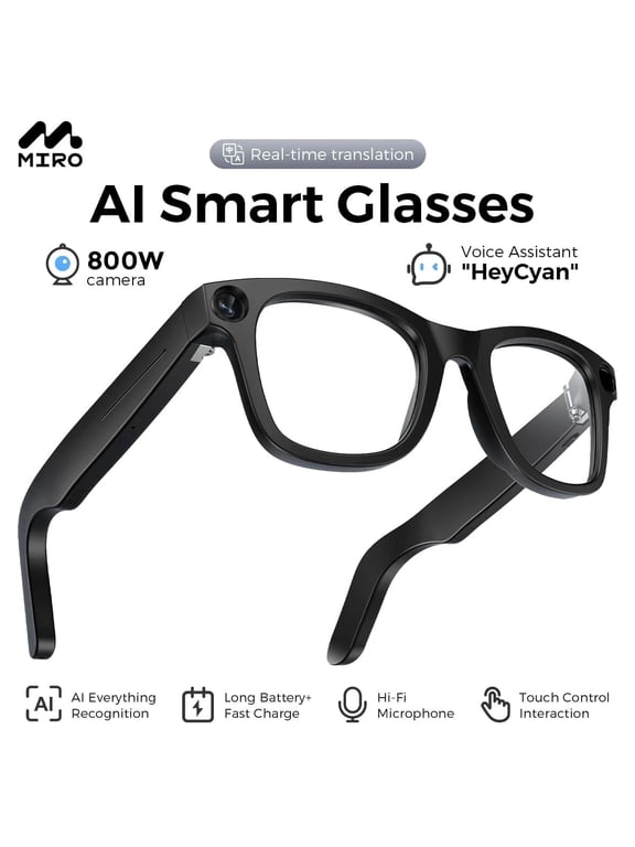 iVision6 AI Smart Glasses with ChatGPT Integration - Hands-Free Translation & Camera, 1080P Video Recording, 32GB Memory