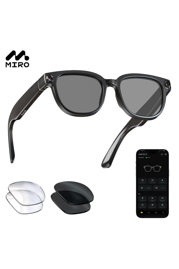 iVision6 Pro Smart Glasses with 13MP Camera, AI Voice Assistant, Real-Time Translation, 2K Video Recording & Live Streaming