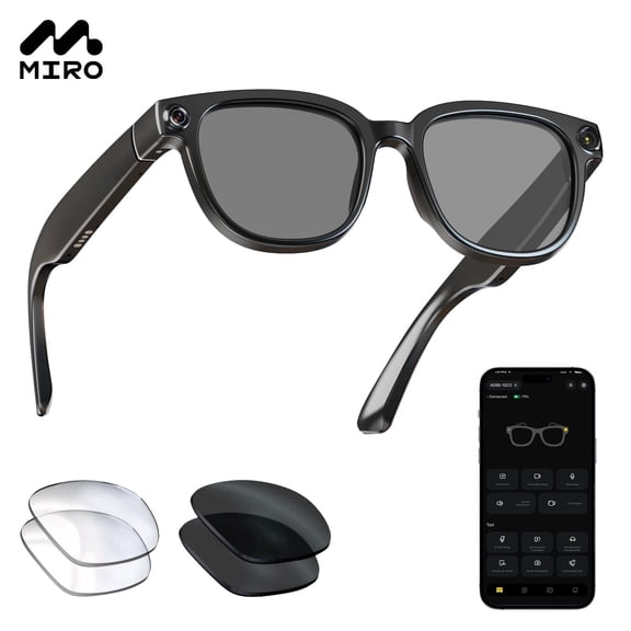 MIRO iVision6 Pro Smart Glasses with 13MP Camera, AI Voice Assistant, Real-Time Translation, 2K Video Recording & Live Streaming