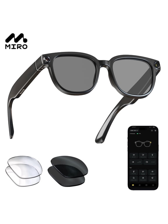 iVision6 Pro Smart Glasses with 13MP Camera, AI Voice Assistant, Real-Time Translation, 2K Video Recording & Live Streaming