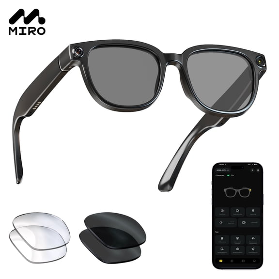 MIRO iVision6 Pro Smart Glasses with 13MP Camera, AI Voice Assistant, Real-Time Translation, 2K Video Recording & Live Streaming