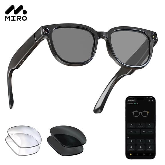 MIRO iVision6 Pro Smart Glasses with 13MP Camera, AI Voice Assistant, Real-Time Translation, 2K Video Recording & Live Streaming