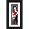 thumbnail image 1 of MIROTA 13x32 Black Ornate Wood Framed with Double Matting Museum Art Print Titled - Brune au saxophone, 1 of 4