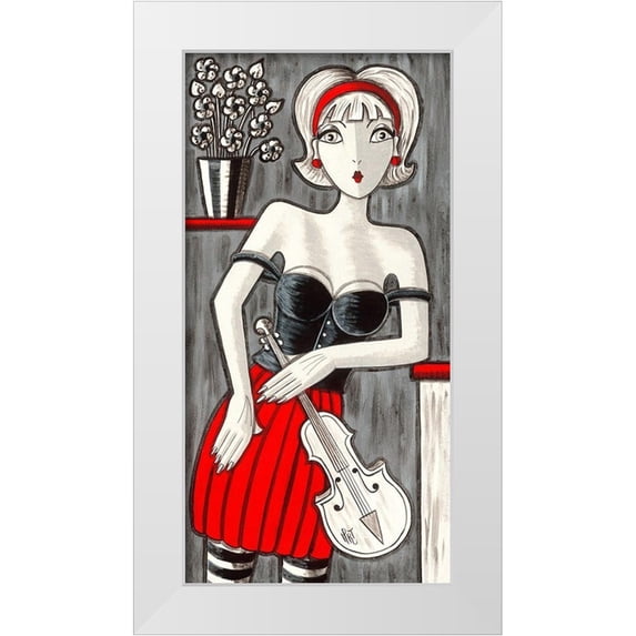 MIROTA 9x14 White Modern Wood Framed Museum Art Print Titled - Violon blanc