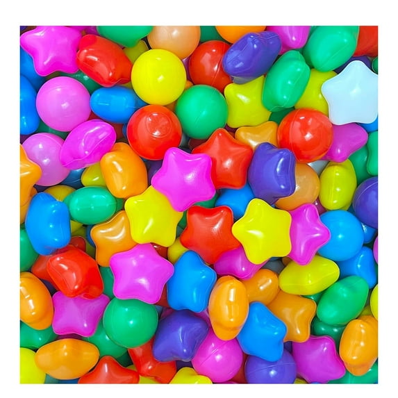 MIRROR 100Pcs Ocean Ball Pit Balls Safe Star Balls for Playrooms Sensory Perception Toys Coordination Training Balls for Kids Bounce House Accessories