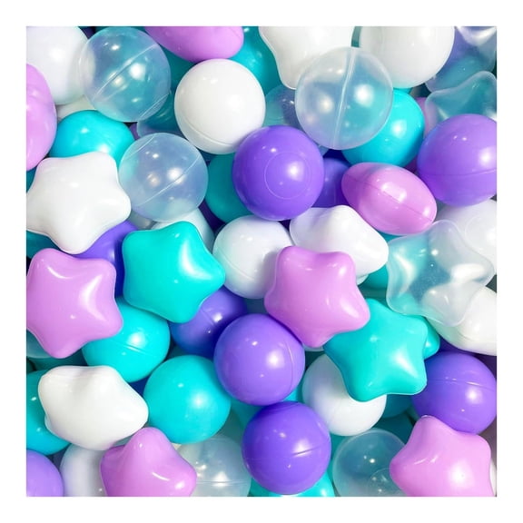 MIRROR 100Pcs Ocean Ball Pit Balls Safe Star Balls for Playrooms Sensory Perception Toys Coordination Training Balls for Kids Bounce House Accessories