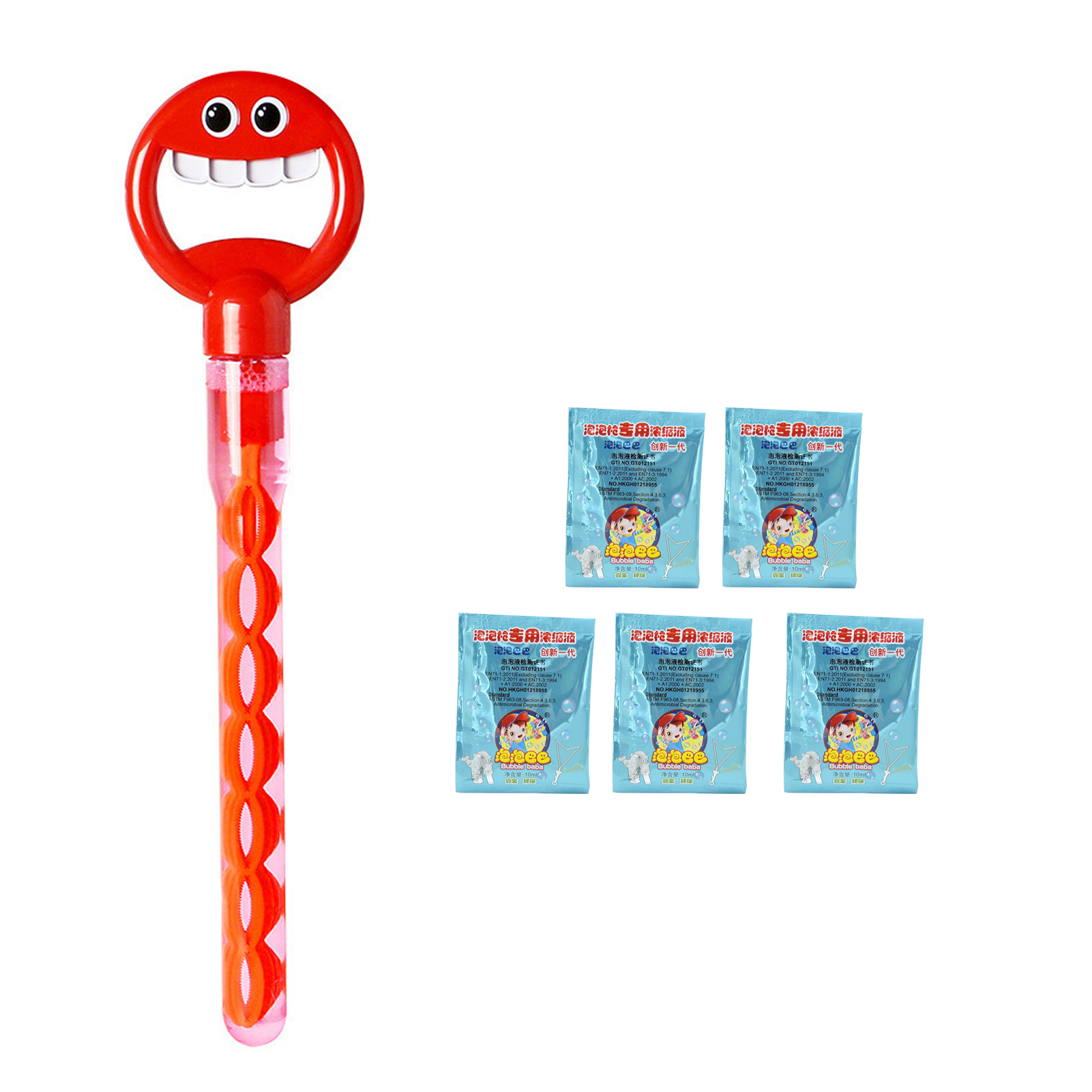 MIRROR 32 Holes Bubble Stick with Bubbles Refill Smiling Face Design ...