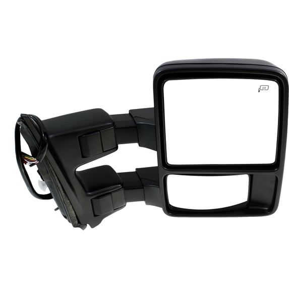 MIRROR Compatible For 2008-2009 Ford F-250 Super Duty F-350 Right Passenger Towing Heated Power Glass Folding In-housing Signal Light With memory Textured Black