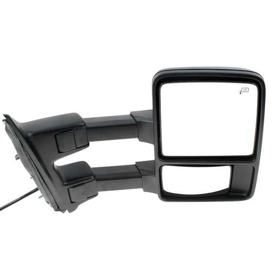 MIRROR Compatible For 2010 Ford F-250 Super Duty F-350 Right Passenger Towing Heated Power Glass Folding In-housing Signal Light With 1 Chrome and Paintable Cap