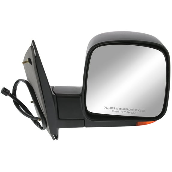 MIRROR Compatible For 2003-2007 GMC Savana 1500 Chevrolet Express Right Passenger Heated Power Glass In-housing Signal Light Textured Black