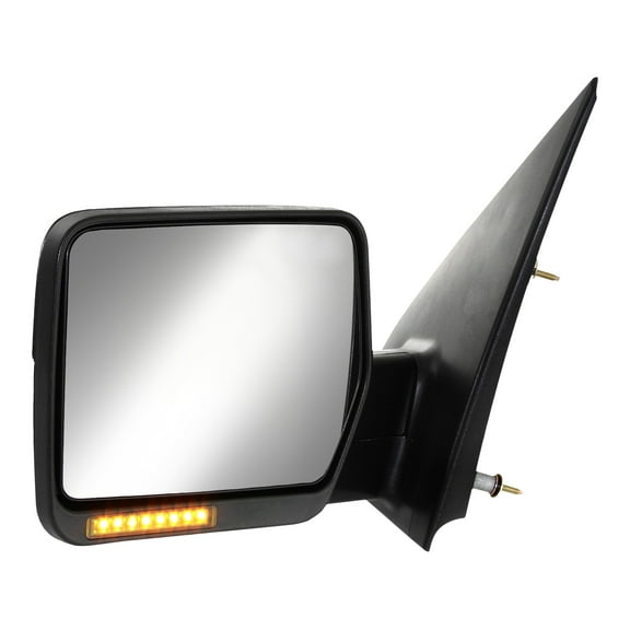 MIRROR Compatible For 2004-2006 Ford F-150 Left Driver Heated Power Glass In-housing Signal Light Textured Black