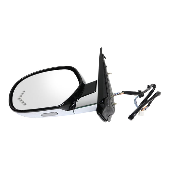 MIRROR Compatible For 2007-2014 Cadillac Escalade ESV Left Driver Heated Power Glass Folding In-glass Signal Light With memory Chrome