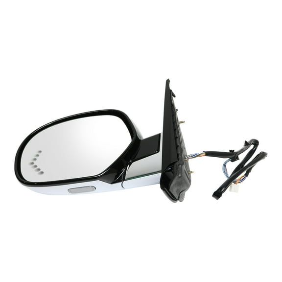 MIRROR Compatible For 2007-2014 Cadillac Escalade ESV Left Driver Heated Power Glass Folding In-glass Signal Light With memory Chrome