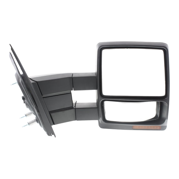 MIRROR Compatible For 2007-2014 Ford F-150 Right Passenger Towing Heated Power Glass In-housing Signal Light Textured Black