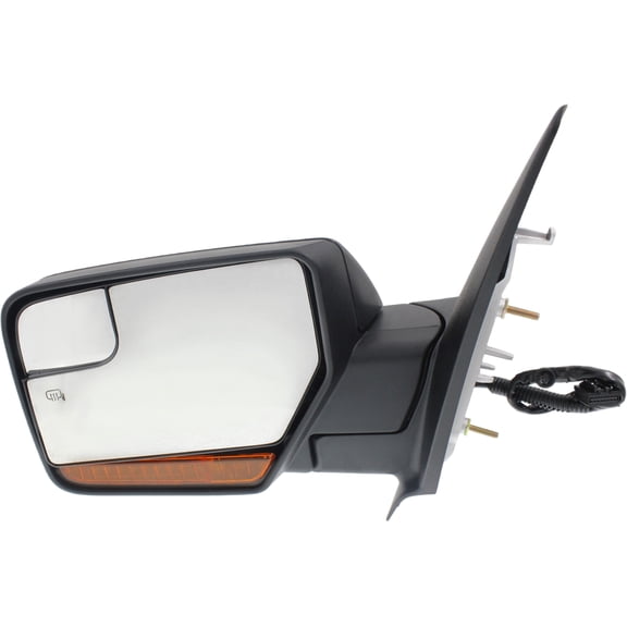 MIRROR Compatible For 2007-2017 Ford Expedition Left Driver Heated Power Glass In-housing Signal Light With memory Textured Black