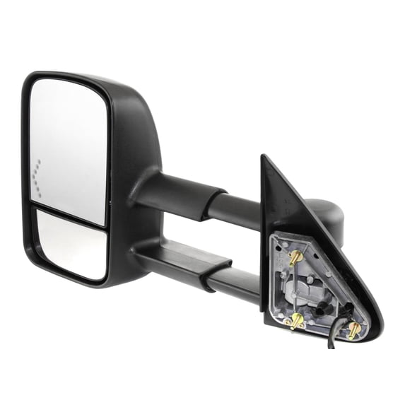 MIRROR Compatible For 2007 GMC Sierra 3500 Classic 2003-2006 Chevrolet Silverado 2500 HD Left Driver Towing Heated Power Glass In-glass Signal Light Textured Black