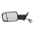 thumbnail image 1 of MIRROR Compatible For 2012-2013 Ram 1500 Left Driver Towing Heated Power Glass In-housing Signal Light Textured Black, 1 of 5