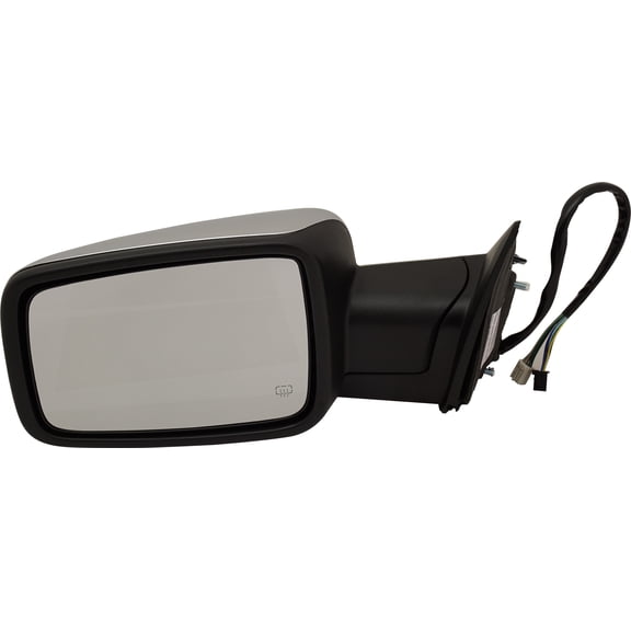 MIRROR Compatible For 2013-2018 Ram 1500 2013-2017 2500 Left Driver Heated Power Glass Folding In-housing Signal Light Chrome