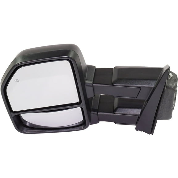 MIRROR Compatible For 2015-2018 Ford F-150 Left Driver Towing Heated Power Glass In-housing Signal Light Textured Black