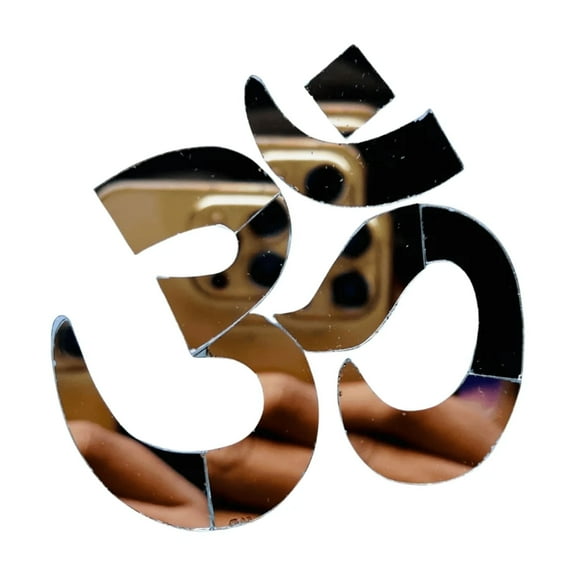 MIRROR GLASS WORLDWIDE OM Cutout Silver Fancy Mirror Lippan art 3.5 * 3Inch, 5Piece.