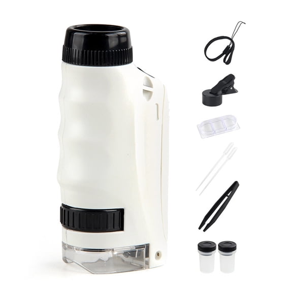 Microscope Mini Glass MIRROR Mini Kids Microscope with LED 50-250X Zoom Magnification Clear ...