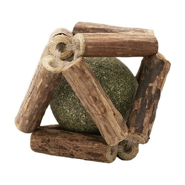 MIRROR Natural Catnip Silvervine Ball Toy Dental Health Emotional Regulation Chew Toy Promotes Digestion Soothes Mood Cat Toys for Indoor Cats Kittens