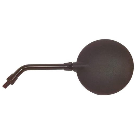 Emgo Universal Round Motorcycle Mirror - Black Satin, 5" Short Stem, 10mm Thread, Left/Right Fit for Kawasaki & Moto Guzzi (20-29605)