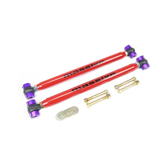 MIRROR RED- Made in USA- Upper Control Arms UCA Rear Compatible with 02-09 GM Trailblazer Envoy GMT360 SS Bravada Rainer Ascender 9-7X- RaceSpec Adjustable