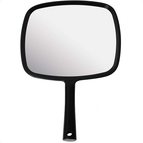 MIRRORVANA Hand Mirror with Ergonomic Handle - Handheld Mirror for Makeup, Home Haircuts, Dental and Barber Use, 8 x 11 (Black)