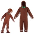 thumbnail image 1 of MIRUXO Gingerbread Man Christmas Onesie Pajamas Hooded Fleece Bow Tie Cosplay Jumpsuit Costume for Holiday Party Family Matching Sleepwear, 1 PC, 1 of 6