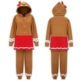 thumbnail image 1 of MIRUXO Gingerbread Man Christmas Pajamas Set Soft Fleece Hooded Cosplay Costume Two Piece Outfits for Adults Holiday Party Lounge, 2 Piece Set, 1 of 5