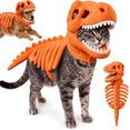 thumbnail image 1 of MIRUXO Pet Dinosaur Costume - 3D Skeleton Design Glow in the Dark | Cozy Plush 3D Halloween Cat/Dog Skeleton Costume, Realistic Dino Skeleton Costume, 1 of 16