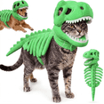 thumbnail image 1 of MIRUXO Pet Dinosaur Costume - 3D Skeleton Design Glow in the Dark | Cozy Plush 3D Halloween Cat/Dog Skeleton Costume, Realistic Dino Skeleton Costume, 1 of 9
