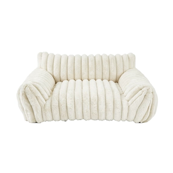 MIRVAXEN All‑Season Washable Pet Sofa Bed,Pet Bed With Removable Zipper Cover, Base Soft Support Cushion Bed for Dogs and Cats(Beige)