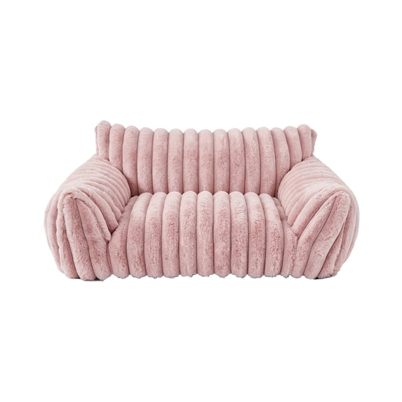 MIRVAXEN All‑Season Washable Pet Sofa Bed,Pet Bed With Removable Zipper Cover, Base Soft Support Cushion Bed for Dogs and Cats(Pink)