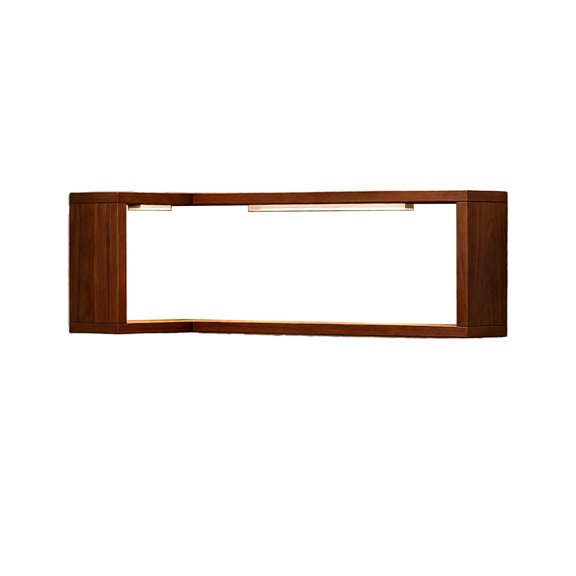 MIRVAXEN Wall Corner Wood Storage Rack,Wall Mounted Display Stand,Includes Two Lamps,Wood Construction,Multi Layer Shelf for Books Plants Toys Spices Collectibles Records Living Room Office(Brown)