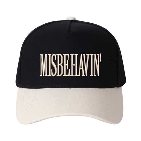 MISBEHAVIN Embroidered Patchwork Trucker Cap | Adjustable Unisex Snapback, Playful Essential