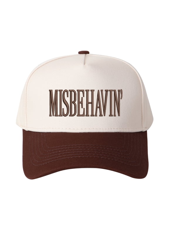 MISBEHAVIN Embroidered Patchwork Trucker Cap | Adjustable Unisex Snapback, Playful Essential