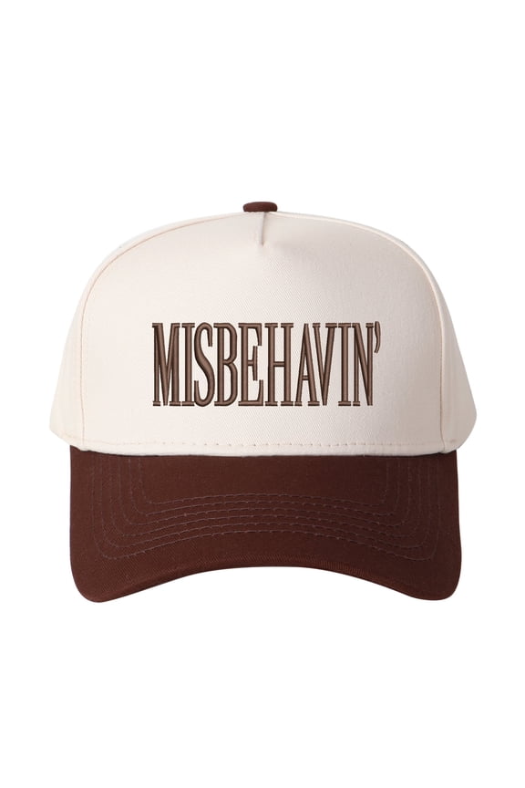 MISBEHAVIN Embroidered Patchwork Trucker Cap | Adjustable Unisex Snapback, Playful Essential