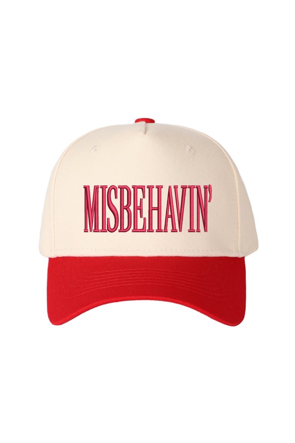 MISBEHAVIN Embroidered Patchwork Trucker Cap | Adjustable Unisex Snapback, Playful Essential