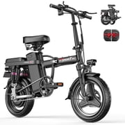 Electric Bike for Adults Teens, 749W Peak Folding Ebike, 25MPH & 25 Miles Range, 14 Commuting Ebike with Dual Suspension & Dual Brake, 3-Speed Modes, Portable Electric Mini Bike,UL2849
