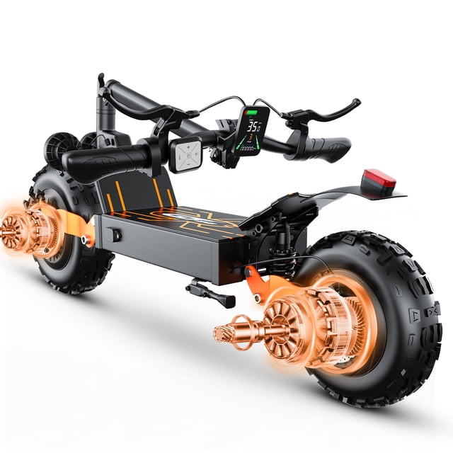 ASKGO Off Road Electric Scooter for Adults, 3000W Dual Motors Dual Suspension, 35 MPH & 75 Miles Range, Foldable Fast E-Scooter(NFC Unlock), 48V 30Ah Battery, 11" All-Terrain Commuter Scooter, UL2272