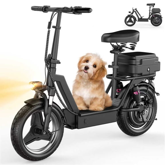 1200W 25MPH Electric Scooter with Seat,30 Miles,14'' Puncture-Resistant Double-Layer Tires,48V 15A Battery with Waterproof Charging Port,High-Quality Waterproof R-Box, 3-Speed Commuter Escooter